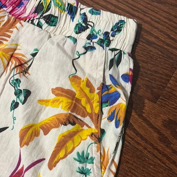 Floral Cropped Linen Pants - Picture 3 of 4